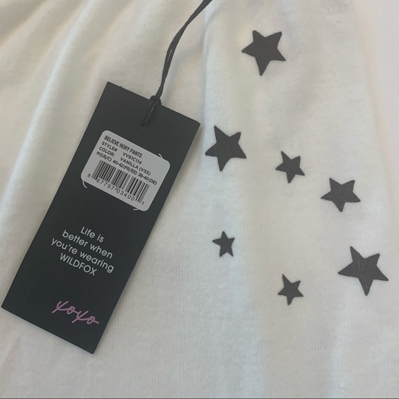 Wildfox VANILLA White BELIEVE RORY Joggers Pants - Picture 11 of 14